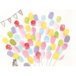 Plakat - fingerprint - Dino regnbuefarvet 